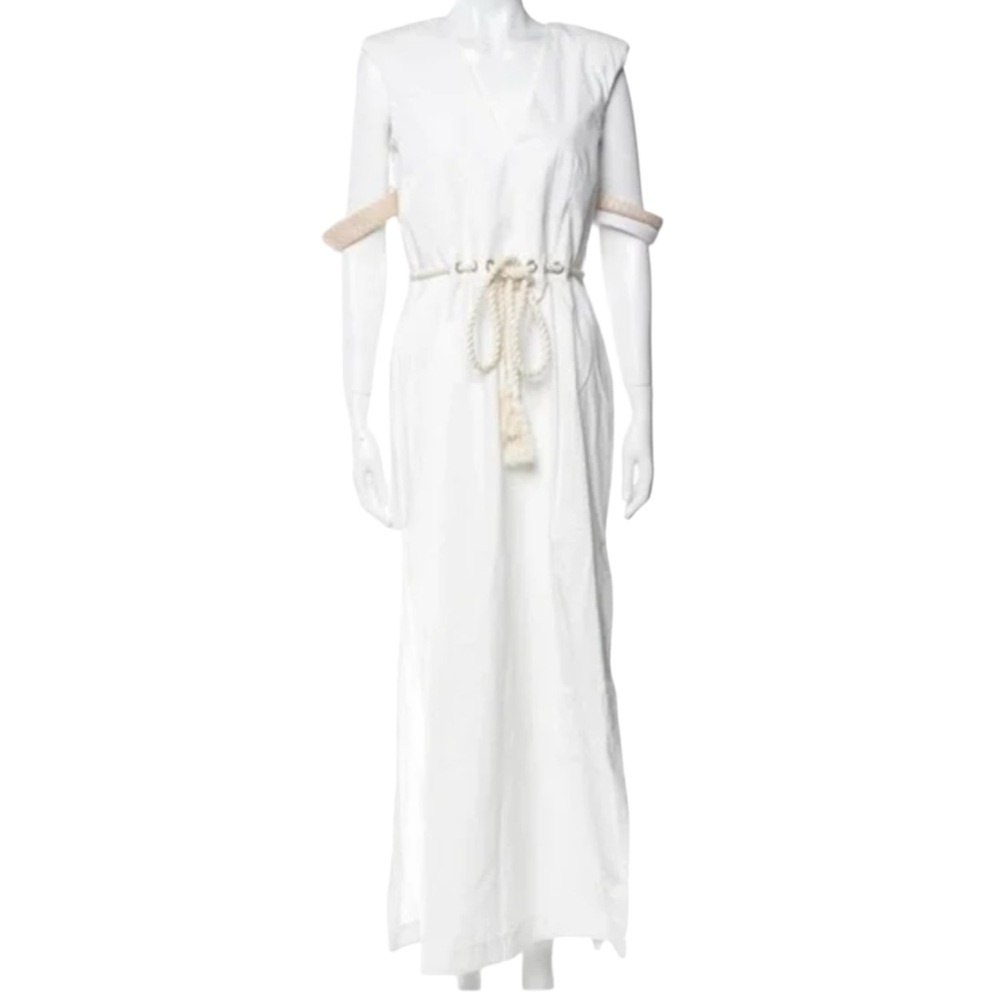 Rosie Assoulin White Tie Front Maxi Dress